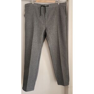 NWT MAUVAIS Men Grey Textured Piping Track Pants Size 42 Casual‎ Comfort